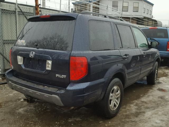 2HKYF18414H523065 - 2004 HONDA PILOT EX BLUE photo 4