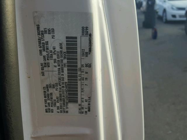 1FTRE14241HB34829 - 2001 FORD ECONOLINE WHITE photo 10