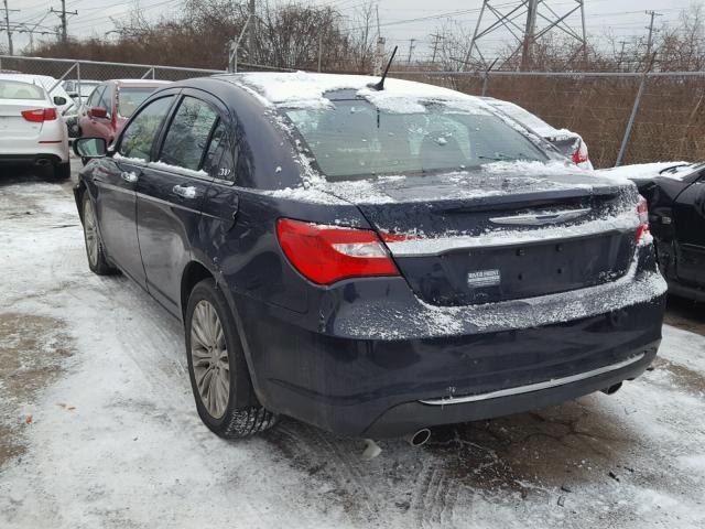 1C3CCBCGXCN326084 - 2012 CHRYSLER 200 LIMITE BLUE photo 3