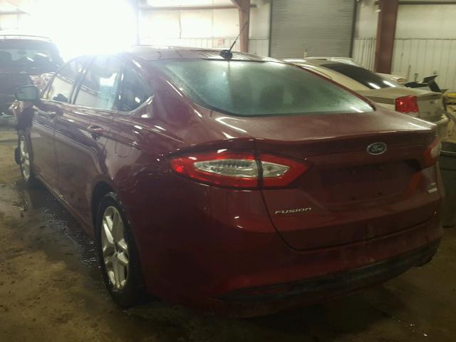 1FA6P0HD4G5131139 - 2016 FORD FUSION SE BURGUNDY photo 3