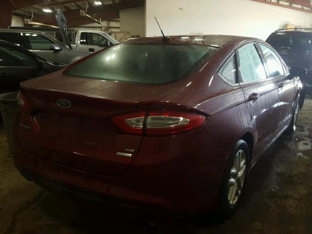 1FA6P0HD4G5131139 - 2016 FORD FUSION SE BURGUNDY photo 4