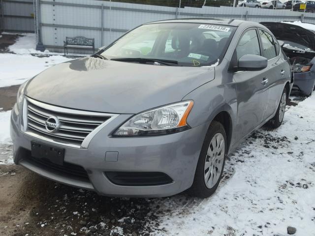 3N1AB7AP7EL676865 - 2014 NISSAN SENTRA S GRAY photo 2