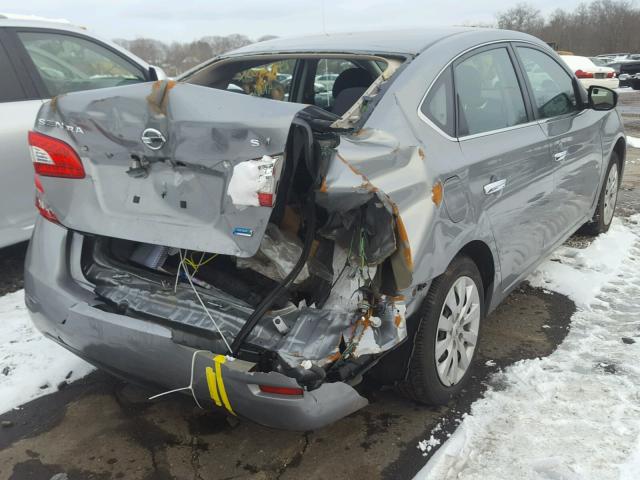 3N1AB7AP7EL676865 - 2014 NISSAN SENTRA S GRAY photo 4