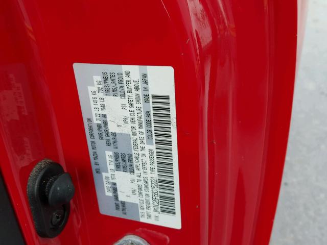 JM1NC26F680152221 - 2008 MAZDA MX-5 MIATA RED photo 10