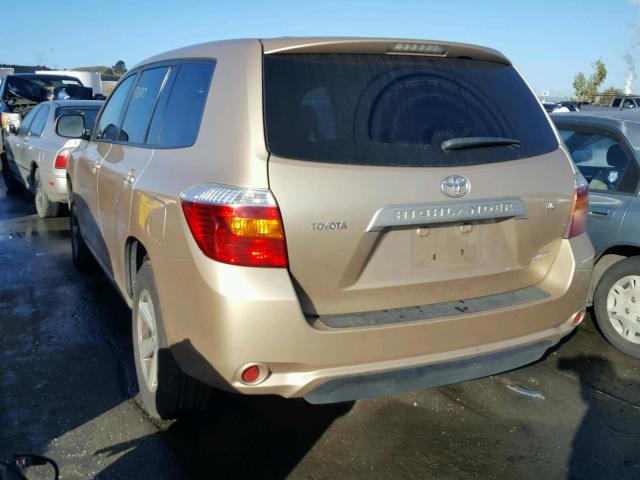 JTEES41A082038581 - 2008 TOYOTA HIGHLANDER GOLD photo 3