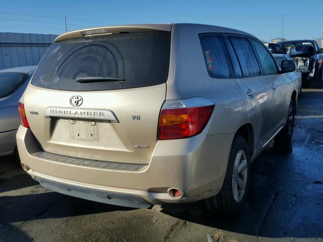 JTEES41A082038581 - 2008 TOYOTA HIGHLANDER GOLD photo 4