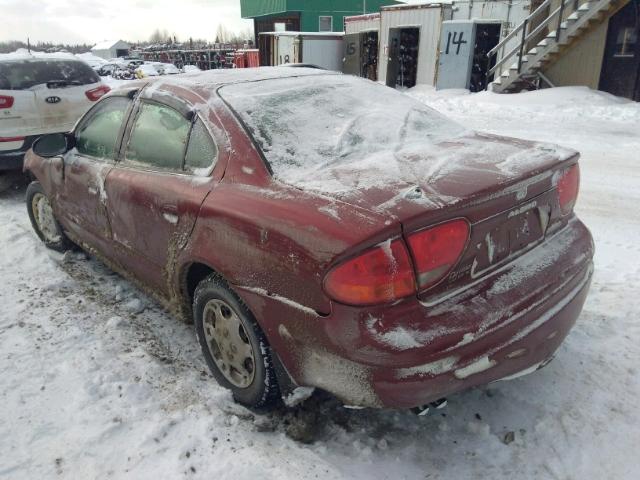 1G3NK52F22C240974 - 2002 OLDSMOBILE ALERO GX RED photo 3