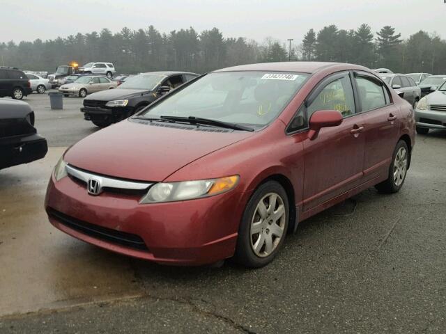 2HGFA16538H519049 - 2008 HONDA CIVIC LX MAROON photo 2