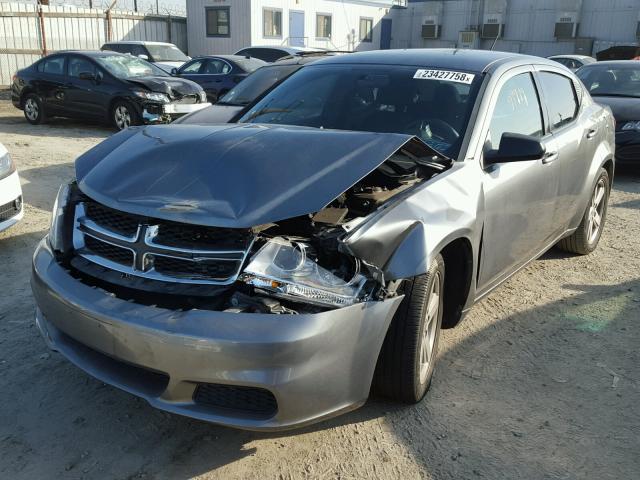 1C3CDZAB3DN660942 - 2013 DODGE AVENGER SE GRAY photo 2