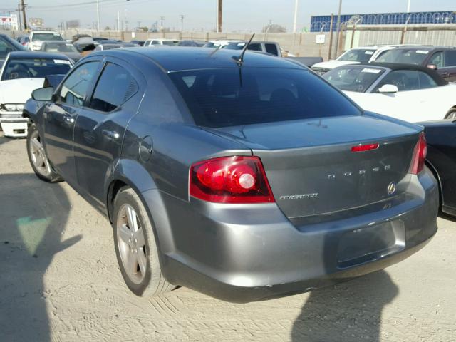 1C3CDZAB3DN660942 - 2013 DODGE AVENGER SE GRAY photo 3