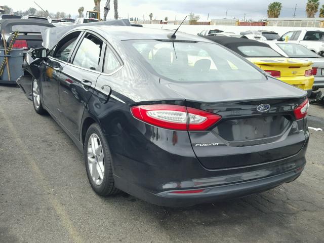 3FA6P0H70ER227712 - 2014 FORD FUSION SE BLACK photo 3