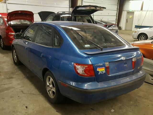 KMHDN56D76U187762 - 2006 HYUNDAI ELANTRA GL BLUE photo 3