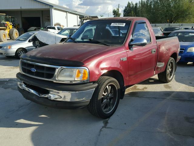 1FTDF0728VKA55525 - 1997 FORD F150 MAROON photo 2