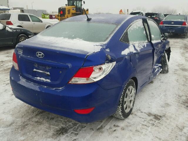 KMHCT4AE4DU457250 - 2013 HYUNDAI ACCENT GLS BLUE photo 4