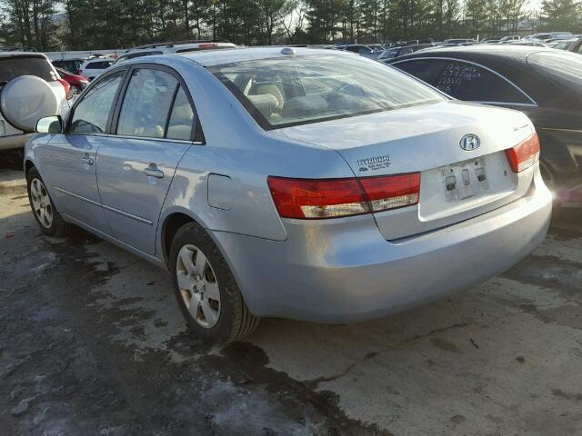 5NPET46C48H311158 - 2008 HYUNDAI SONATA GLS BLUE photo 3