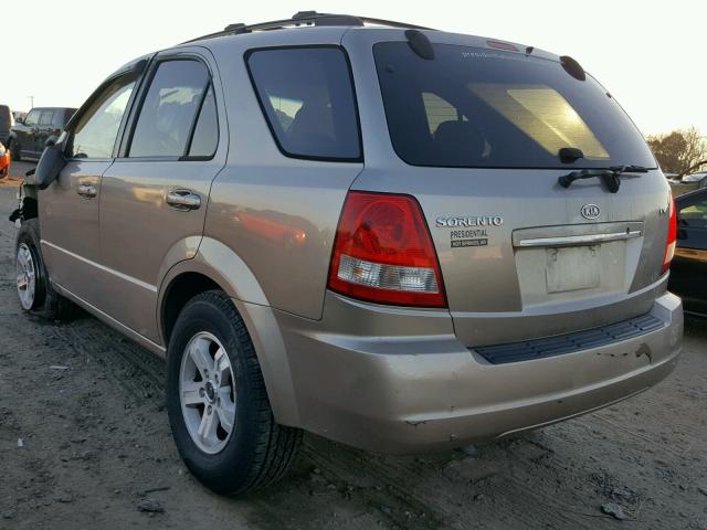 KNDJD733455484871 - 2005 KIA SORENTO EX BEIGE photo 3