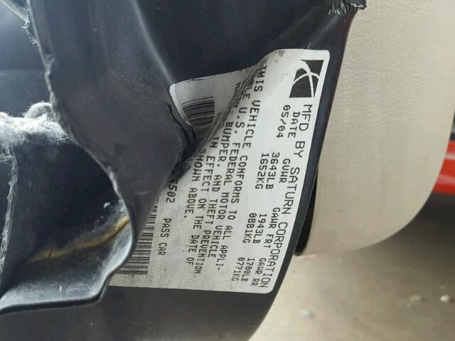 1G8AN12FX4Z206502 - 2004 SATURN ION LEVEL 红色 照片 10