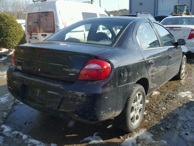 1B3ES56C54D596012 - 2004 DODGE NEON SXT BLACK photo 4