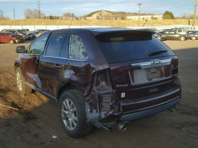 2FMDK4KC2BBA36375 - 2011 FORD EDGE LIMIT MAROON photo 3