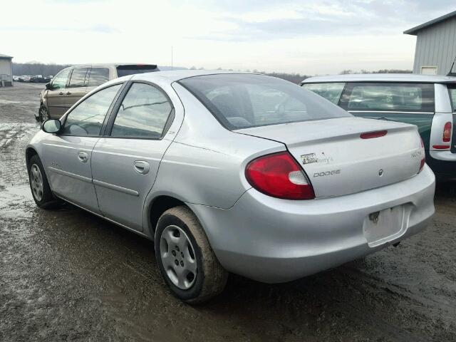 1B3AS46C61D283670 - 2001 DODGE NEON SE SILVER photo 3