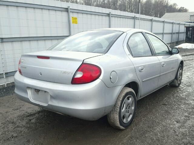 1B3AS46C61D283670 - 2001 DODGE NEON SE SILVER photo 4