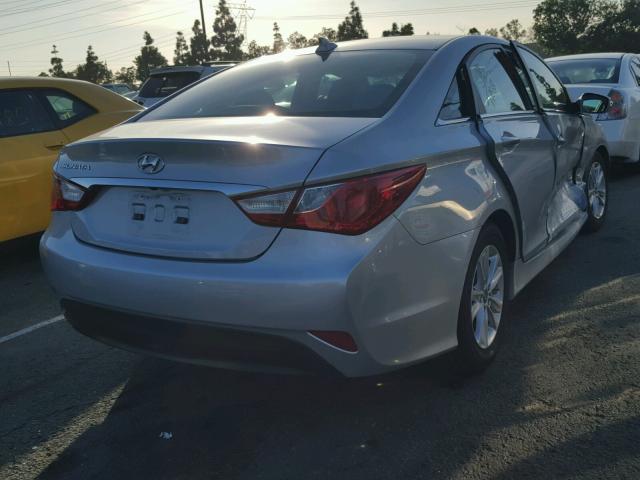 5NPEB4AC4EH884549 - 2014 HYUNDAI SONATA GLS SILVER photo 4