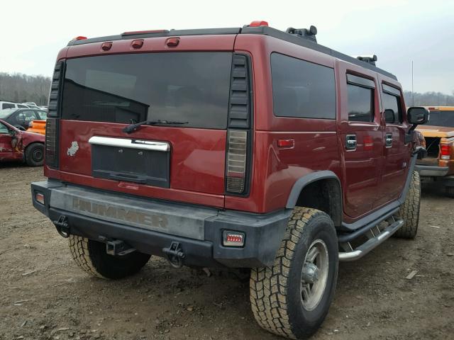 5GRGN23U94H103997 - 2004 HUMMER H2 RED photo 4