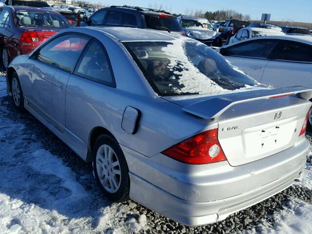 1HGEM22965L806143 - 2005 HONDA CIVIC EX ვერცხლისფერი ფოტო 3