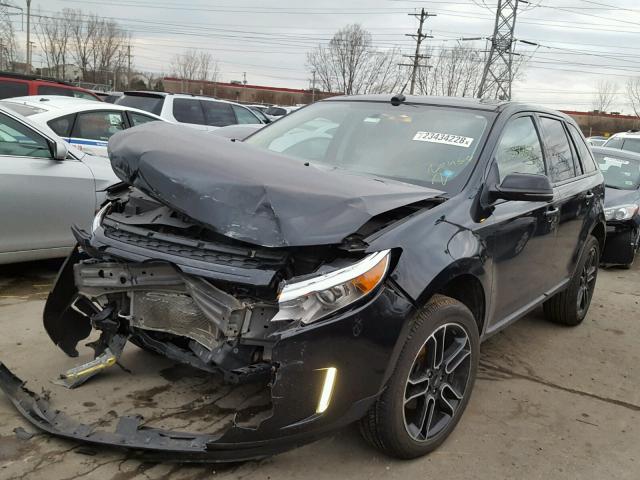 2FMDK4JC4DBC11567 - 2013 FORD EDGE SEL BLACK photo 2