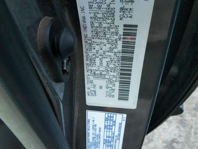 5TDZA23C54S095101 - 2004 TOYOTA SIENNA CE GRAY photo 10