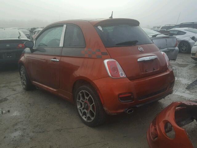 3C3CFFBR6CT340582 - 2012 FIAT 500 SPORT ORANGE photo 3