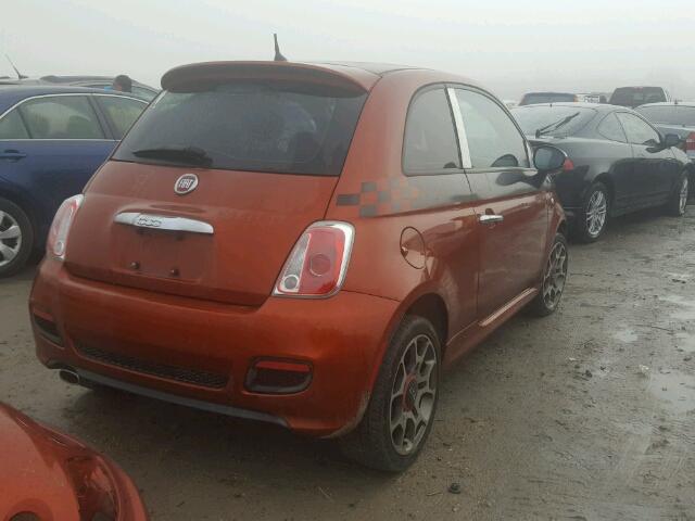 3C3CFFBR6CT340582 - 2012 FIAT 500 SPORT ORANGE photo 4