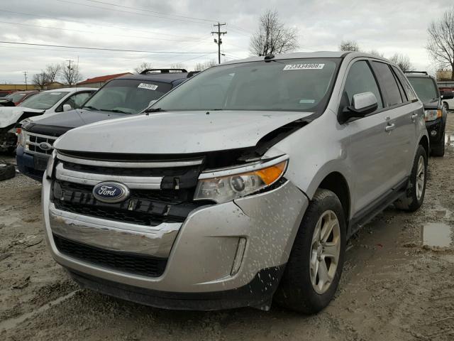 2FMDK3J91DBA83674 - 2013 FORD EDGE SEL SILVER photo 2