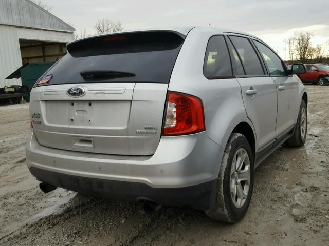 2FMDK3J91DBA83674 - 2013 FORD EDGE SEL SILVER photo 4