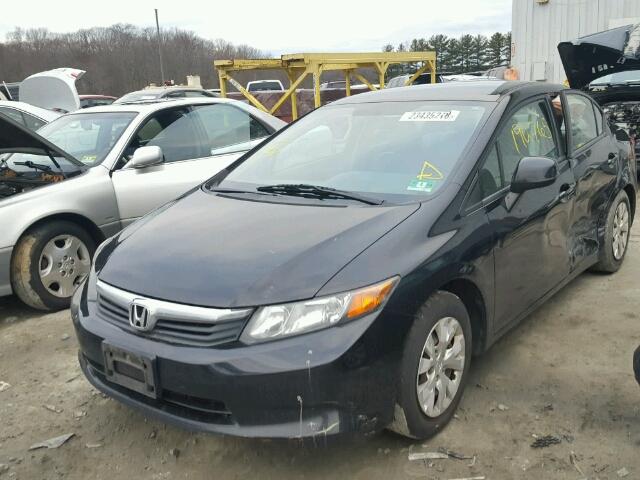 19XFB2F52CE340281 - 2012 HONDA CIVIC LX BLACK photo 2