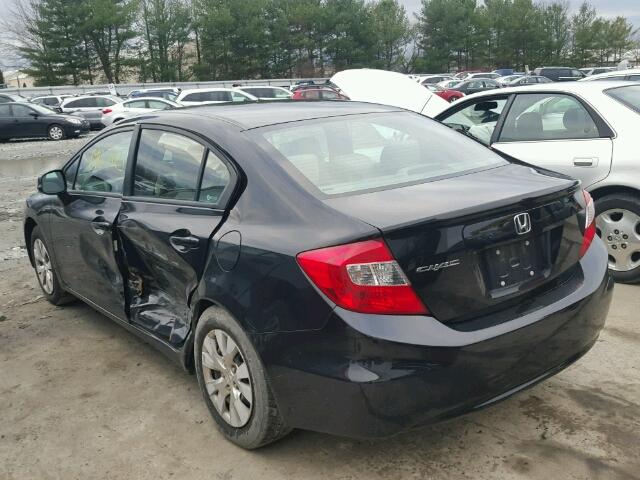 19XFB2F52CE340281 - 2012 HONDA CIVIC LX BLACK photo 3