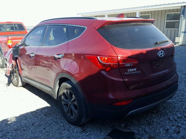 5XYZUDLB6EG188203 - 2014 HYUNDAI SANTA FE S MAROON photo 3