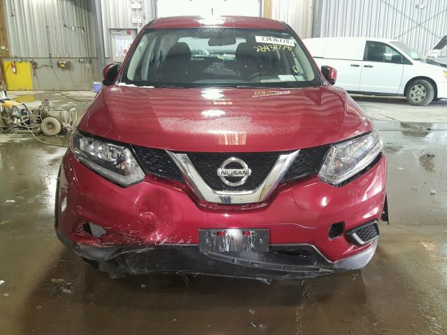 5N1AT2MV7GC784243 - 2016 NISSAN ROGUE S MAROON photo 9