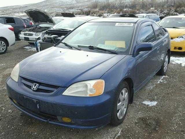 1HGEM22922L074248 - 2002 HONDA CIVIC EX BLUE photo 2