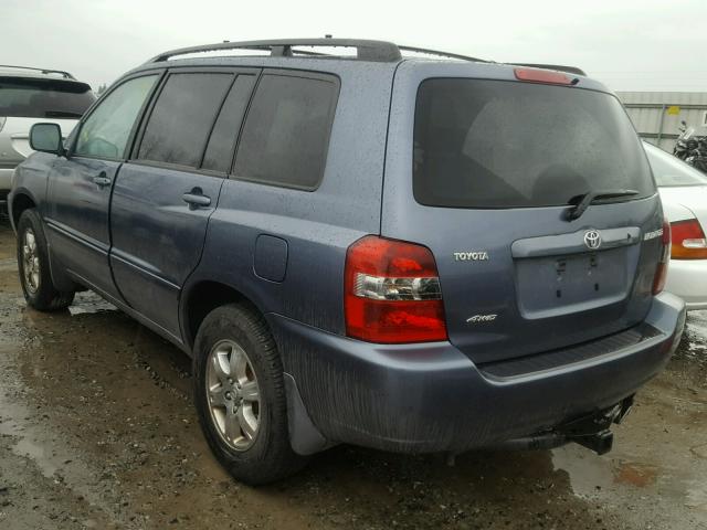 JTEHD21A650039379 - 2005 TOYOTA HIGHLANDER BLUE photo 3