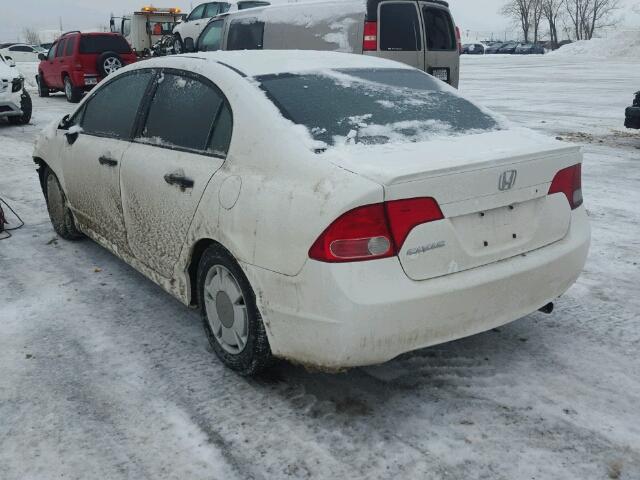 2HGFA16488H001140 - 2008 HONDA CIVIC DX-G WHITE photo 3