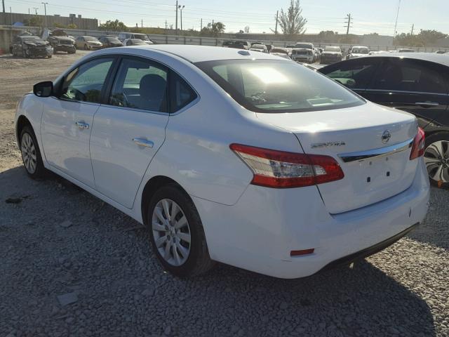 3N1AB7APXFY269739 - 2015 NISSAN SENTRA S WHITE photo 3