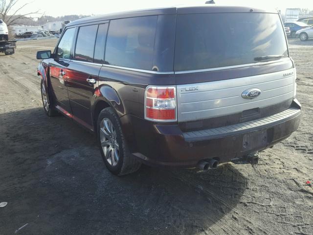 2FMGK5DC3BBD19223 - 2011 FORD FLEX LIMIT MAROON photo 3