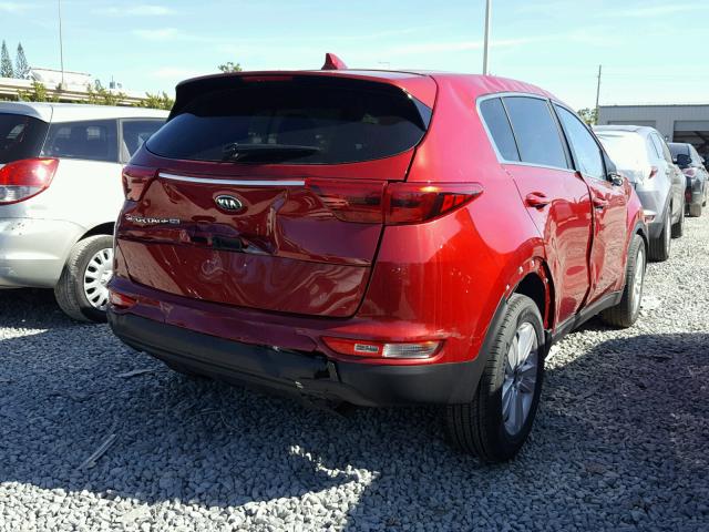 KNDPM3AC8J7317112 - 2018 KIA SPORTAGE L RED photo 4