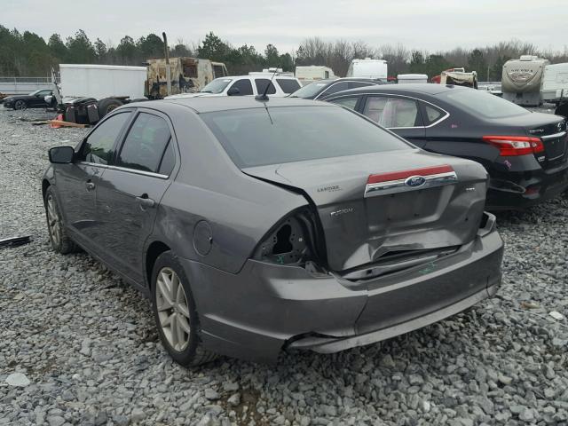 3FAHP0JA9BR140921 - 2011 FORD FUSION SEL GRAY photo 3