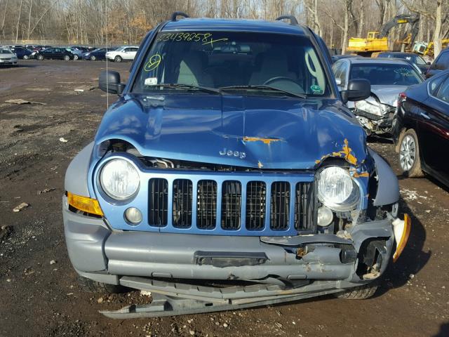 1J4GL48K65W601544 - 2005 JEEP LIBERTY SP BLUE photo 9