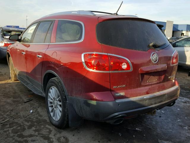 5GAEV23D39J156592 - 2009 BUICK ENCLAVE CX RED photo 3