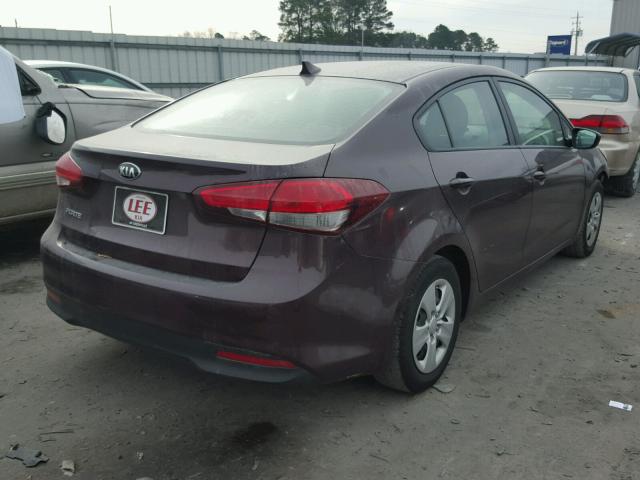 3KPFK4A70HE048303 - 2017 KIA FORTE LX BURGUNDY photo 4