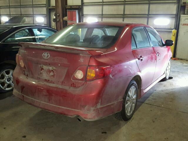 1NXBU4EE8AZ361748 - 2010 TOYOTA COROLLA BA RED photo 4