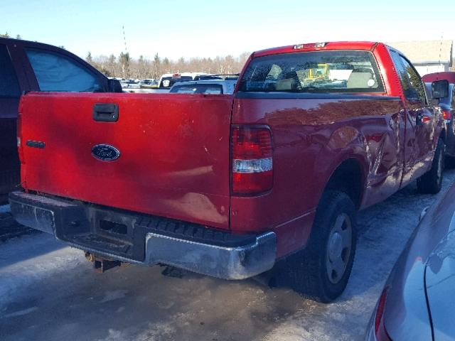 1FTRF12W75NA29826 - 2005 FORD F150 RED photo 4